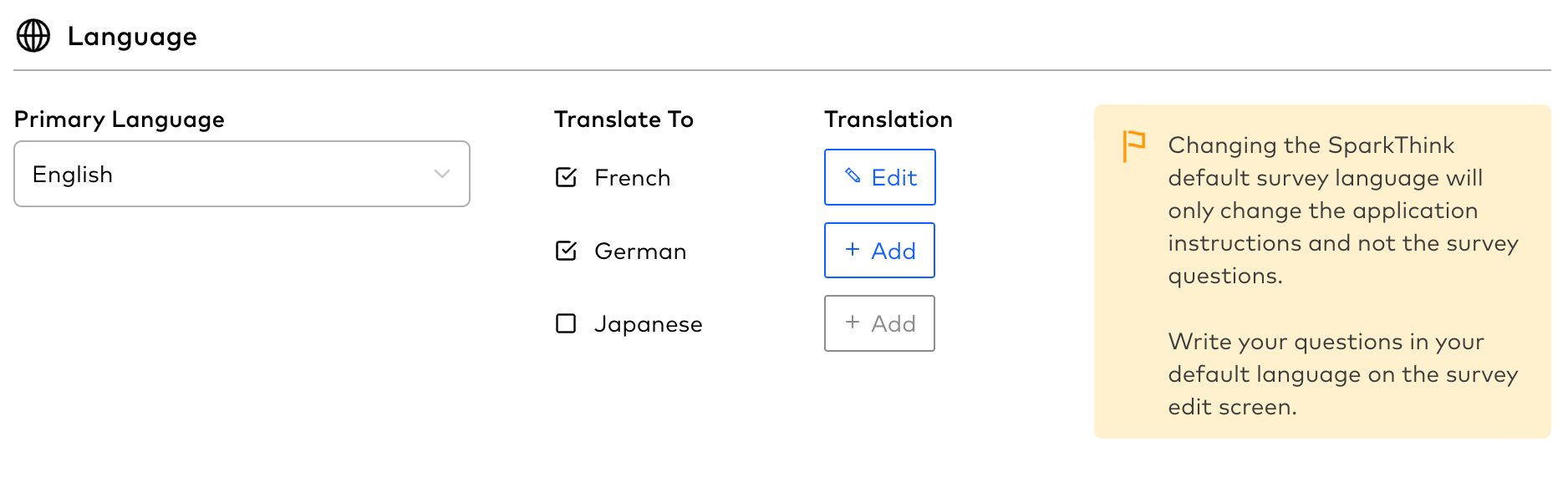 Translating Survey Buttons