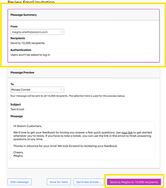 New Email Feature: Impersonation for outgoing survey emails